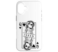 Tattooed Queen Of Hearts Funny Inked Girl Tattoo Card Case for iPhone 16 Plus