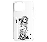 Tattooed Queen Of Hearts Funny Inked Girl Tattoo Card Case for iPhone 16 Pro Max