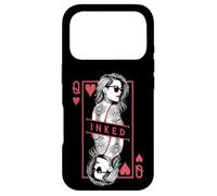 Tattooed Queen Of Hearts Funny Inked Girl Tattoo Card Case for iPhone 17 Pro