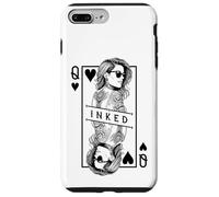 Tattooed Queen Of Hearts Funny Inked Girl Tattoo Card Case for iPhone 7 Plus/8 Plus