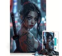 Tattooed Samurai Girl 1000 Piece Jigsaw Puzzle for Teenagers Reason Skill Toy Stress Free Exact Cut Lovely Present (38x26cm)