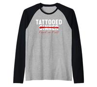 Tattooed Sinner Saved Paid in Fool Christians with Tattoos Raglan Baseball Tee