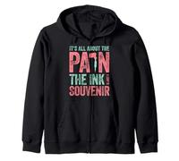 Tattooed Tattooist All About Pain Ink a Souvenir Tattoo Zip Hoodie