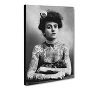 Tattooed Woman Lady Canvas Wall Art Print 30x20 Inch