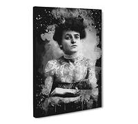 Tattooed Woman Lady Modern Cb Canvas Print | Gallery Wrapped 30mm Frame Wall Art | 20x14 inches | Ready to Hang | Retro People Picture | Living Room Bedroom Lounge Office