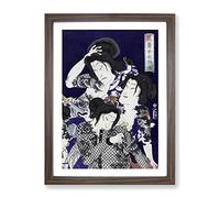 Tattooed Women By Toyohara Kunichika Asian Japanese Framed Print | A4 Walnut Framed Wall Art | Ready to Hang | Asian Nature Picture | Living Room Bedroom Lounge Office