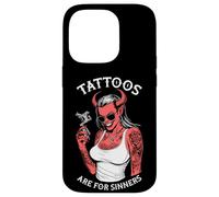 Tattoos Are For Sinners Funny Tattoo Devil Woman Tattooist Case for iPhone 14 Pro
