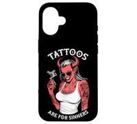 Tattoos Are For Sinners Funny Tattoo Devil Woman Tattooist Case for iPhone 16