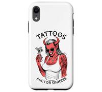 Tattoos Are For Sinners Funny Tattoo Devil Woman Tattooist Case for iPhone XR