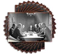 Tattoos - Cool Wall Seven Men Gather Around A Table, Engrossed in Deep Discussion for Christmas Lake(6X9CM)