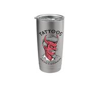 Tattoos Devil's Domain Funny Vintage Inked Devil Tattooist Stainless Steel Insulated Tumbler