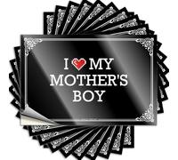 Tattoos Door Scratch Resistant Decals, Coffee Matte Print for Phone Case Quick | Funny Bathroom Decor Uv Proof Pack I Love My Mother's Boy(12X18CM)