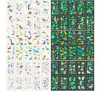 Tattoos for Children, Pack of 30 Luminous Mixed Stickers Children's Tattoos Stickers for Boys Girls, Mermaids, Unicorns, Dinosaur Tattoo Party Bags Children's Birthday Party Favours Party Decoration