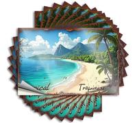 Tattoos Man Cave Accessories Vinyl Sticker | Beach Paradise: Tropical Trapizize Scenic View Tiny for Gamer Use(8X12CM)