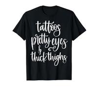 Tattoos Pretty Eyes Thick Thighs T-Shirt, Men, Black, 3X-Large