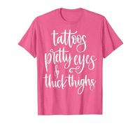 Tattoos Pretty Eyes Thick Thighs T-Shirt, Men, Pink Heather, XX-Large