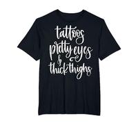 Tattoos Pretty Eyes Thick Thighs T-Shirt, Men's Big and Tall, Black, 6X Tall