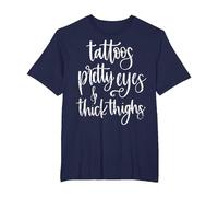 Tattoos Pretty Eyes Thick Thighs T-Shirt, Men's Big and Tall, Navy Blue, 2X Tall