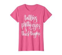 Tattoos Pretty Eyes Thick Thighs T-Shirt, Women, Pink Heather, 3X-Large