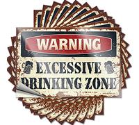 Tattoos Tiki Easy Apply | Warning Excessive Dring Zone Reading Water Peel and Stick(6X9CM)