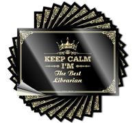 Tattoos Window Scratch Resistant Decals, Coffee Matte Print for Phone Case Farmers | Halloween Uv Proof Pack Keep Calm I'm The Best Librarian(8X12CM)