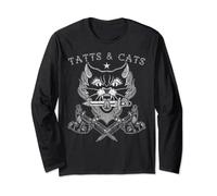 Tatts and Cats, Old School, Cat Lovers, Tattoo Machine Long Sleeve T-Shirt