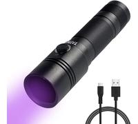 TATTU U1S UV Torch Rechargeable 365nm Black Light Flashlight with ZWB2 Filter, Blacklight 5W Ultraviolet LED Lamp with Micro USB Charging Cable