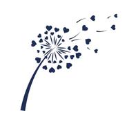 Tattwo.me - Temporary tattoo for adults and children, 2 weeks, water resistant - dandelion flower hearts - Vegan ink - EU cosmetic certificate - (9X9 - M0098)