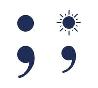 Tattwo.me - Temporary tattoo for adults and children, 2 weeks, water resistant - semicolon and sun-semicolon - Vegan ink - EU cosmetic certificate - (5X5 - P0077)