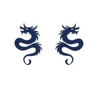 Tattwo.me - Temporary tattoo for adults and children, 2 weeks, water resistant - two inverted dragons to cut out - Vegan ink - EU cosmetic certificate - (9X18 - G0042)