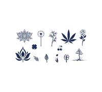 Tattwo.me - Temporary tattoo for adults and children, lasts 2 weeks, water resistant - 13 plant patterns to cut out - Plant-based ink - EU cosmetic certificate - (G0048)