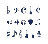 Tattwo.me - Temporary tattoo for adults and children, lasts 2 weeks, water resistant - 16 models on the theme of music - Plant-based ink - EU cosmetic certificate - (M0265)