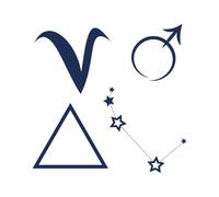 Tattwo.me - Temporary tattoo for adults and children, lasts 2 weeks, water resistant - 4 elements of the Aries sign (to cut out) - Plant-based ink - EU cosmetic certificate - (M0271)