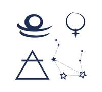 Tattwo.me - Temporary tattoo for adults and children, lasts 2 weeks, water resistant - 4 elements of the Libra sign (to cut out) - Plant-based ink - EU cosmetic certificate - (M0277)