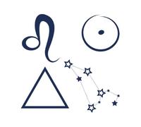 Tattwo.me - Temporary tattoo for adults and children, lasts 2 weeks, water resistant - 4 elements of the Leo sign (to cut out) - Plant-based ink - EU cosmetic certificate - (M0275)