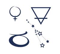 Tattwo.me - Temporary tattoo for adults and children, lasts 2 weeks, water resistant - 4 elements of the Taurus sign (to cut out) - Plant-based ink - EU cosmetic certificate - (M0272)