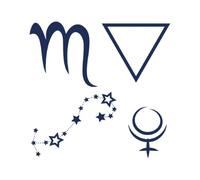Tattwo.me - Temporary tattoo for adults and children, lasts 2 weeks, water resistant - 4 Scorpio sign elements (to cut out) - Plant-based ink - EU cosmetic certificate - (M0278)