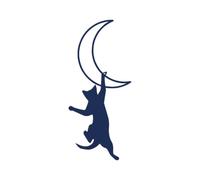 Tattwo.me - Temporary tattoo for adults and children, lasts 2 weeks, water resistant - cat catching the moon - Plant-based ink - EU cosmetic certificate - (P0210)