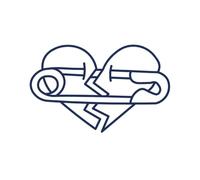 Tattwo.me - Temporary tattoo for adults and children, lasts 2 weeks, water resistant - Heart repaired by a paperclip - Plant-based ink - EU cosmetic certificate - (P1030)