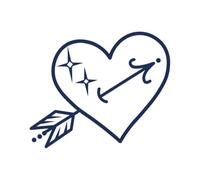 Tattwo.me - Temporary tattoo for adults and children, lasts 2 weeks, water resistant - Sagittarius zodiac in a heart - Plant-based ink - EU cosmetic certificate - (P1061)