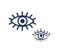 Tattwo.me - Temporary tattoo for adults and children, lasts 2 weeks, water resistant - two eyes (to cut out) - Plant-based ink - EU cosmetic certificate - (P0543)