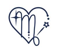 Tattwo.me - Temporary tattoo for adults and children, lasts 2 weeks, water resistant - Virgo zodiac in a heart - Plant-based ink - EU cosmetic certificate - (P1058)