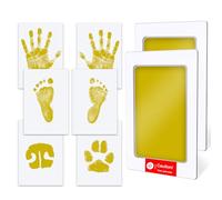 TATUNER Baby Hand and Footprint Kit Inkless - Mess Free Ink Pad, Paw Print Kit for Dogs and Cats, Safe Clean Touch Ink Pads for Newborn Handprints (Yellow, 0-6 Months)