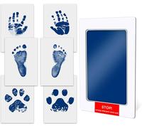 TATUNER Baby Hand and Footprint Kit Inkless - Mess Free Ink Pad, Paw Print Kit for Dogs and Cats, Safe Clean Touch Ink Pads for Newborn Handprints (Lake Blue, 0-6 Months) (Light Blue, 0-6 Months)