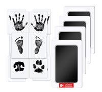 TATUNER Baby Hand and Footprint Kit Inkless - Mess Free Ink Pad, Paw Print Kit for Dogs and Cats, Safe Clean Touch Ink Pads for Newborn Handprints (Black, 0-6 Months 4 Pcs)