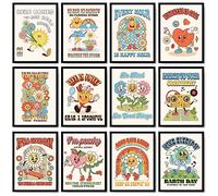 Tatuo 12 Pcs Retro Art Prints, Unframed, Multicolored, 11.81 x 15.75 Inches, Kitchen, Bedroom