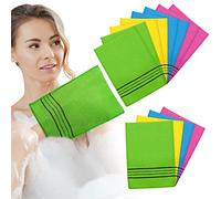 Tatuo 12 Pieces Korean Body Scrub Exfoliating Cloth Italy Towel Style Mitt Scrubbing Bath Towel(Yellow, Green, Blue, Pink, Large) (Tatuo-3292)