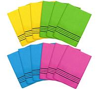 Tatuo 12 Pieces Korean Exfoliating Mitt Glove Italy Towel Body Skin Scrubber Exfoliating Scrubber for Remove Dead Skin Washcloth Korean(Small,Yellow, Green, Blue, Pink)
