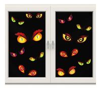 Tatuo 2 Pcs Halloween Spooky Eyes Window Door Cover Halloween Window Decorations for Home Classroom Door Decor, 60.24 x 35.43 Inch(Horror)