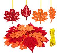 Tatuo 24 Pcs Fall Tree Decorations and Ornaments Thanksgiving Felt Ornaments Hanging Felt Decoration Pendant for Halloween Thanksgiving Theme Family Party Indoor Outdoor (Fall,Bright Color)